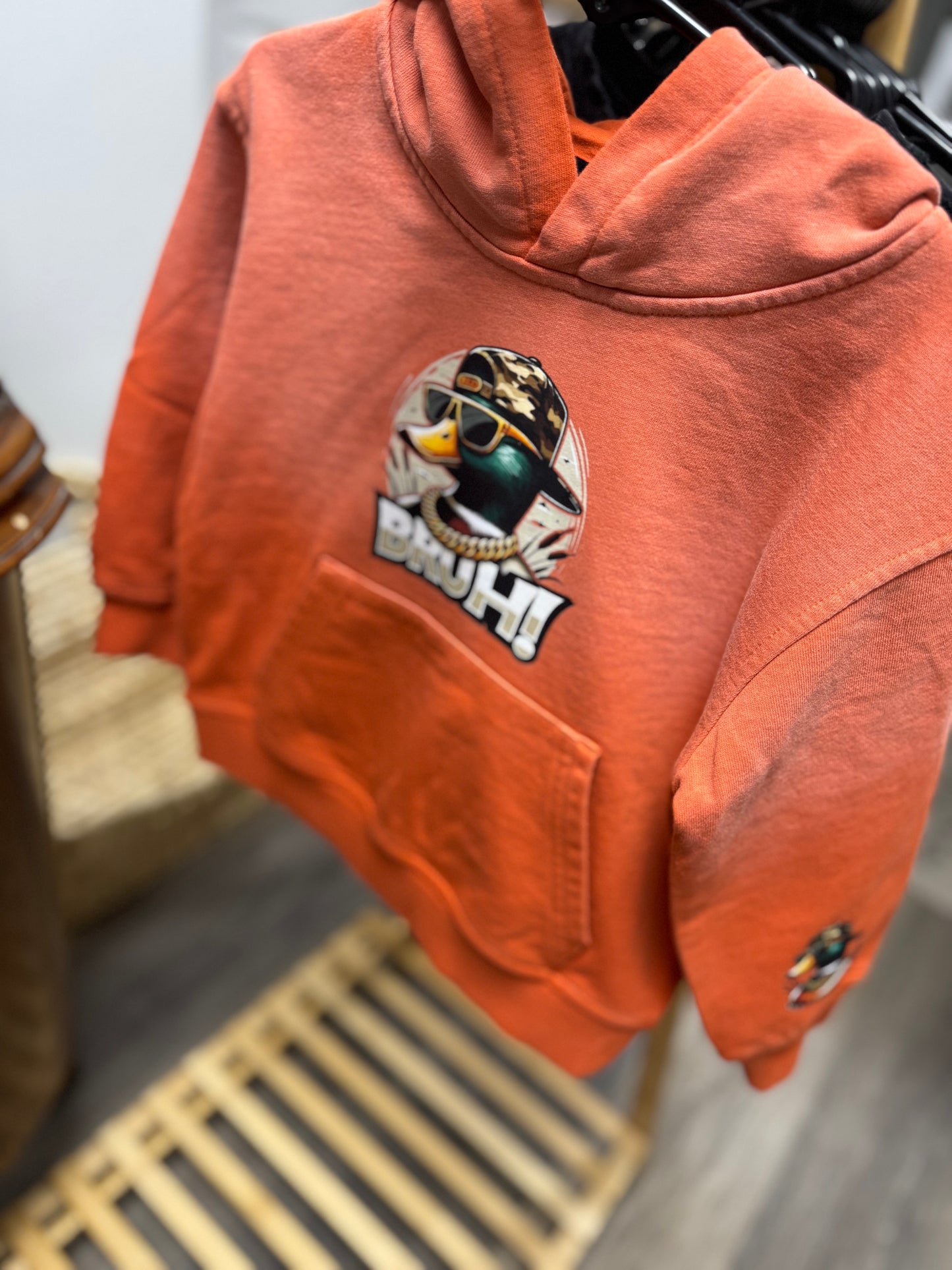 Orange Faded Hoodie - Duck Bruh