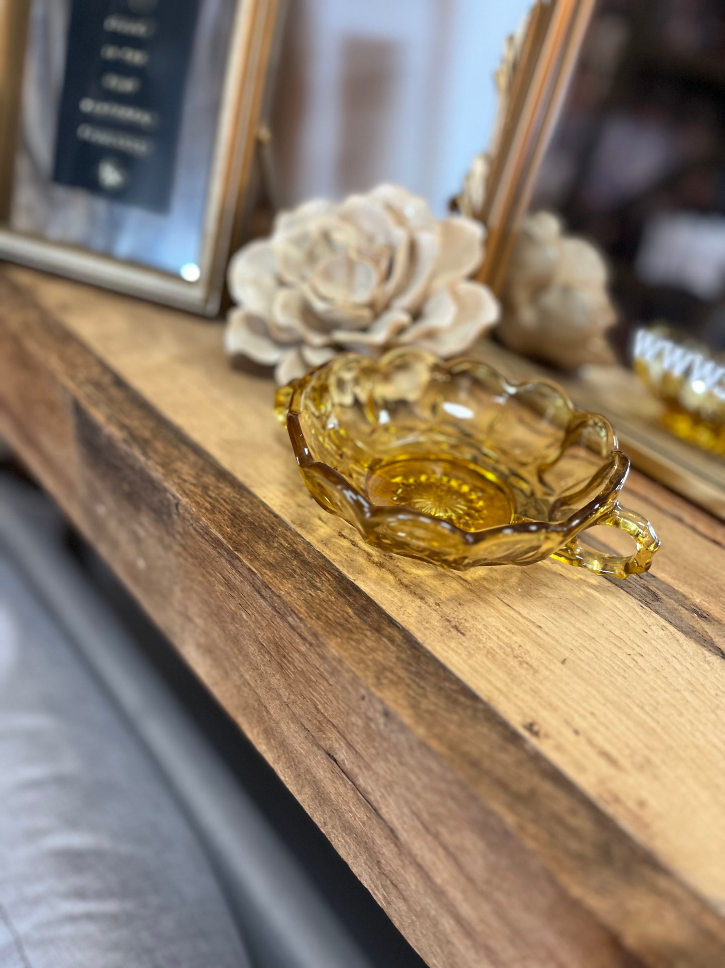 Salted Caramel Nuts - Amber Candy Dish