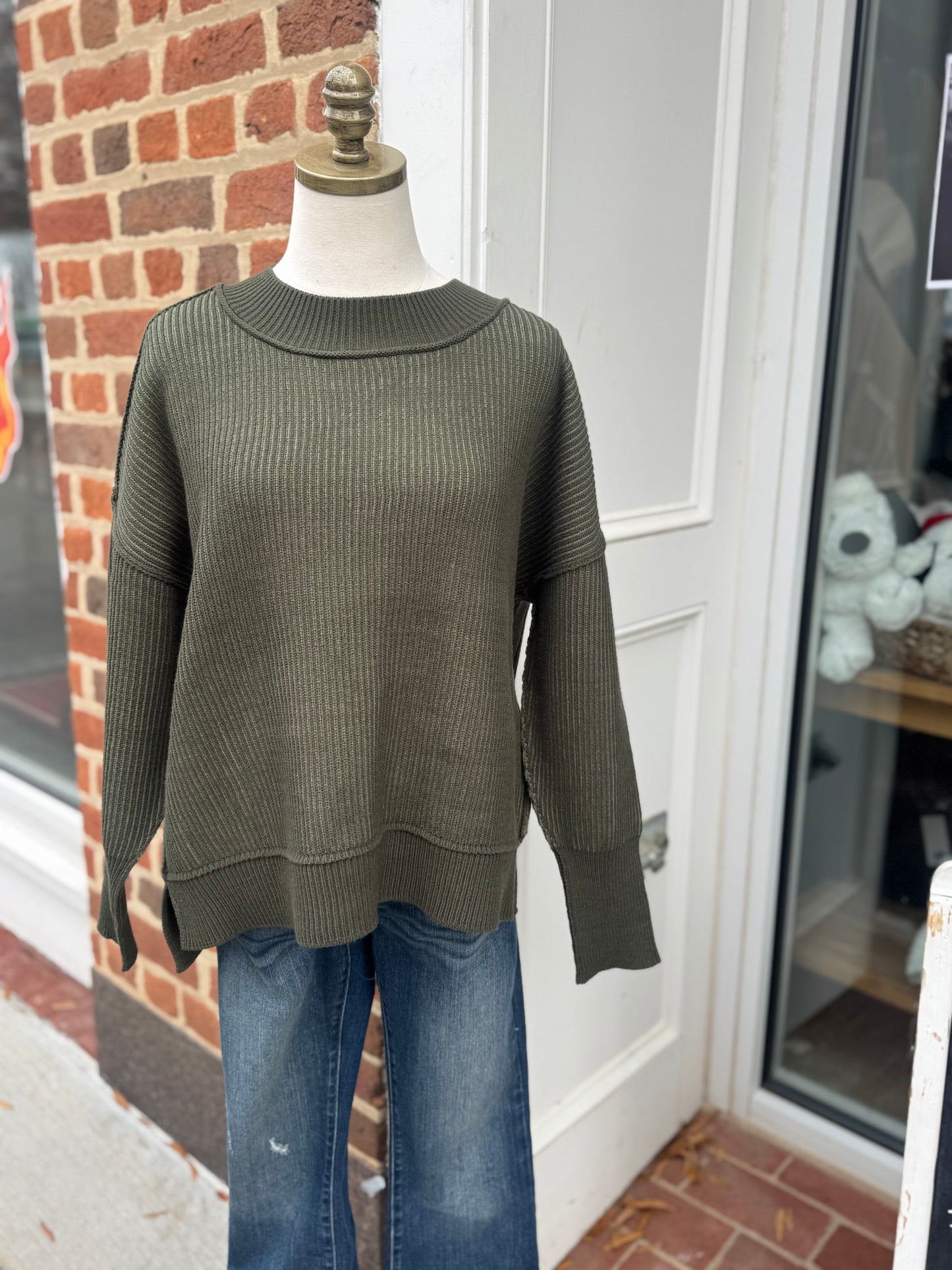 Two-tone Evergreen Sweater