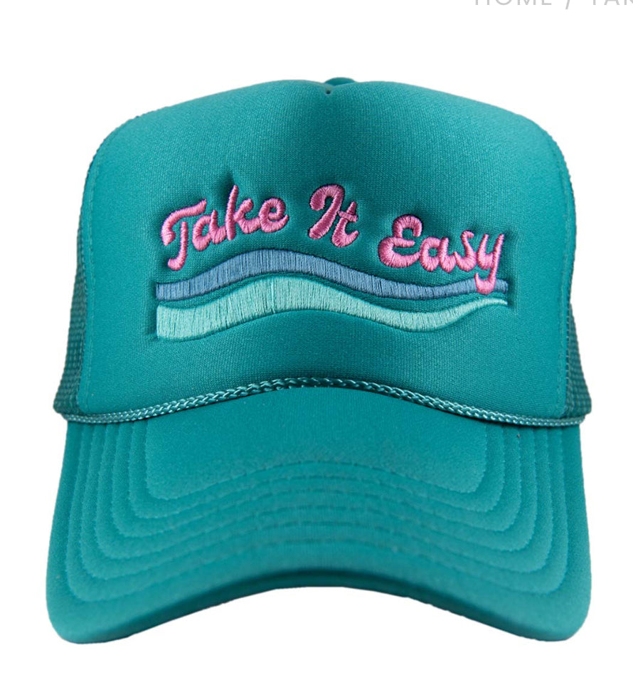 Take it Easy Trucker Hat- Deep Teal