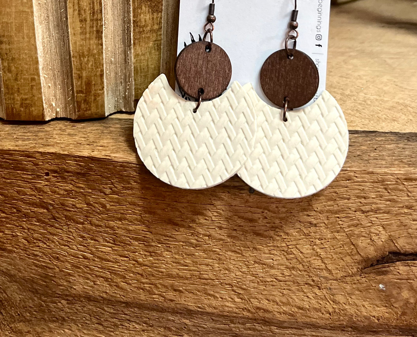 Chunky Cresent Earrings - Patterened
