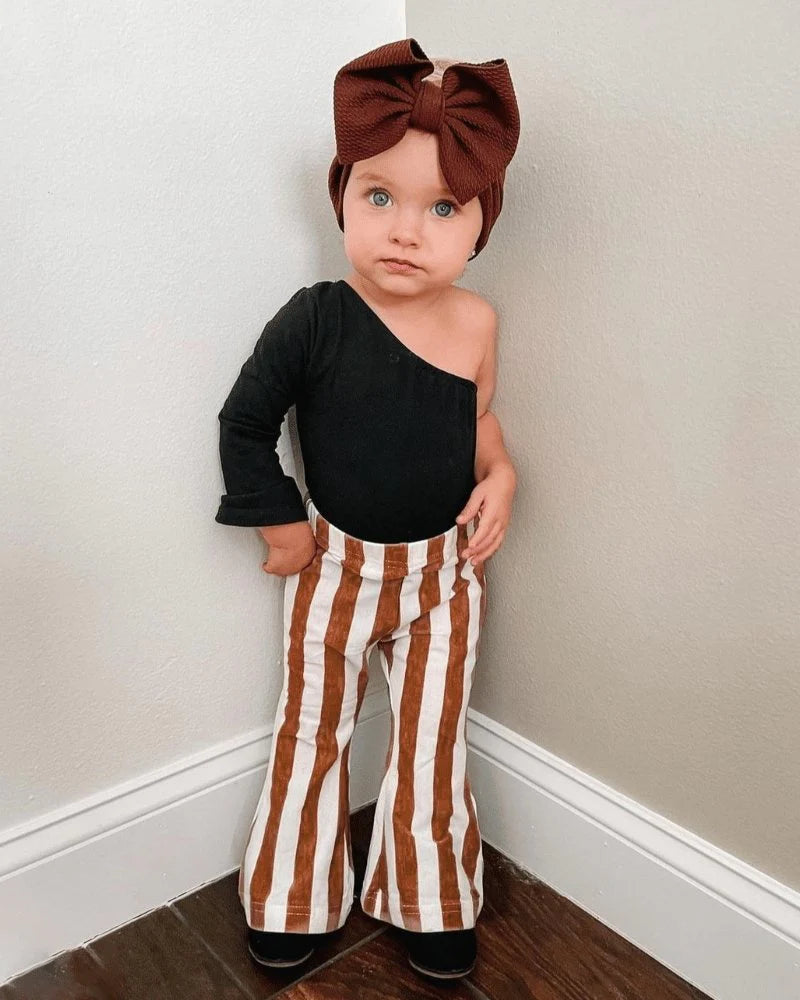 Bell Bottoms - Rustic Orange & White Stripes