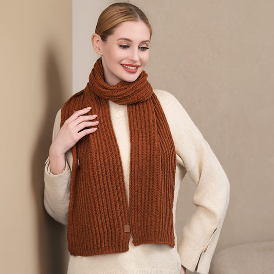 Chunky Oblong Scarf - Brown