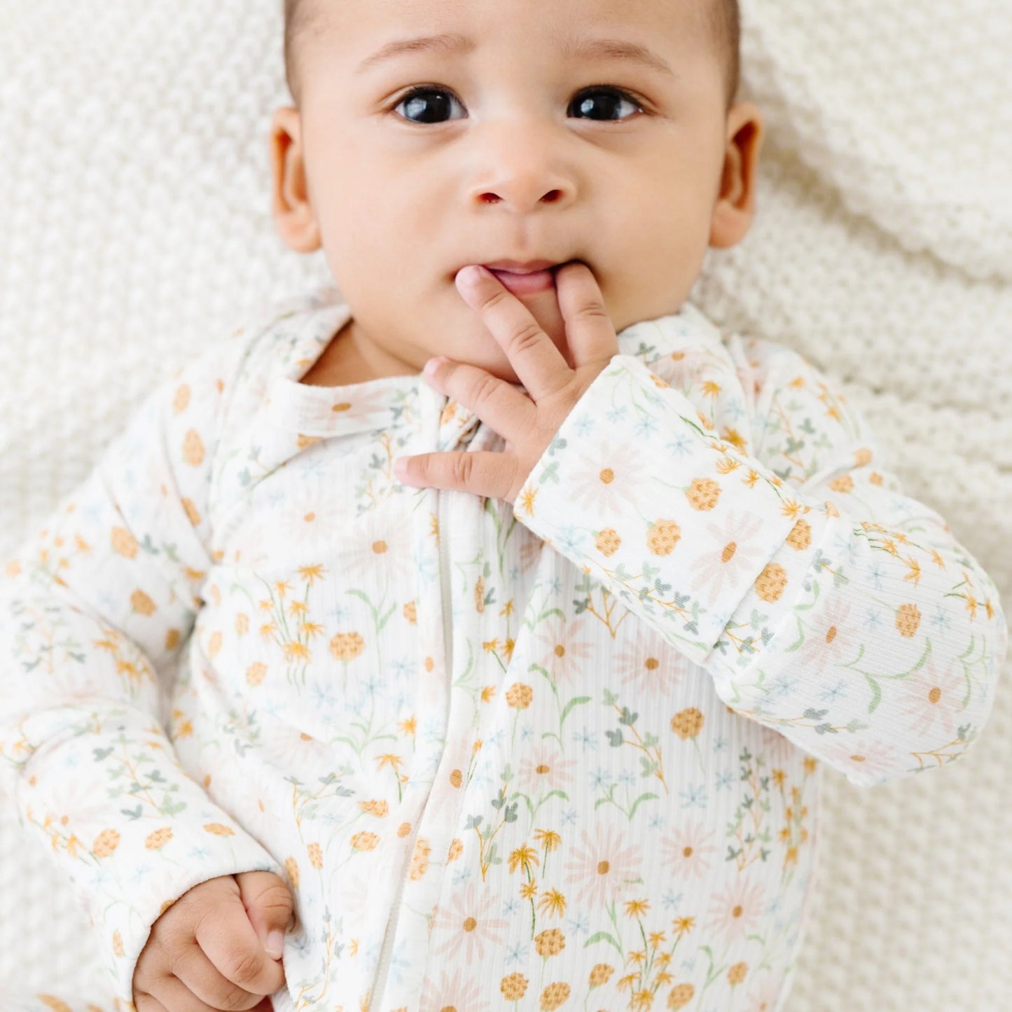 Ribbed Zip Romper - Whimsical Floral