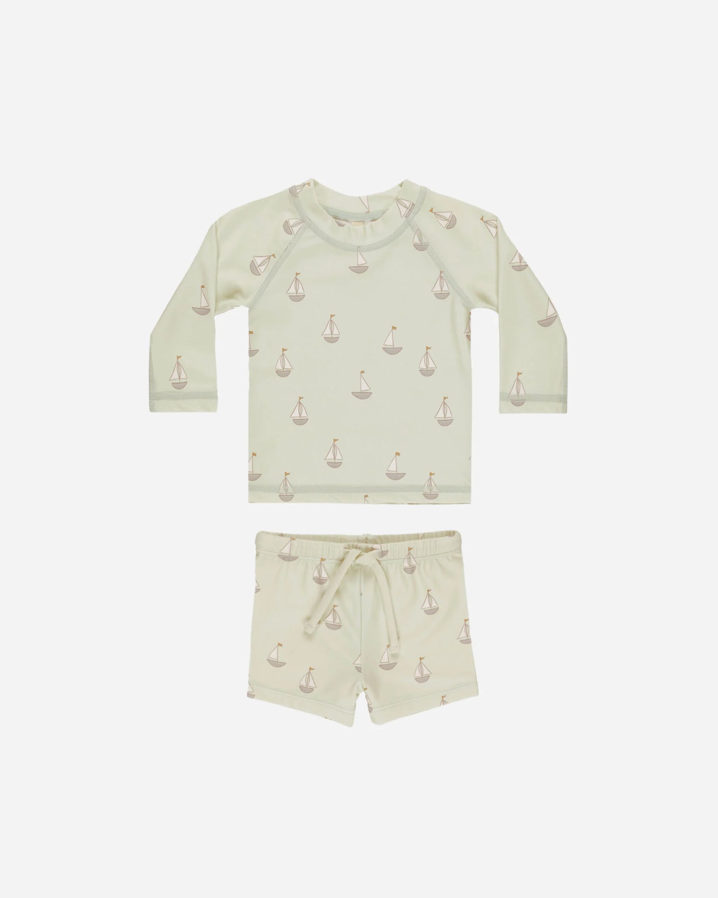 Finn Rashguard & Short Set - Sailboats