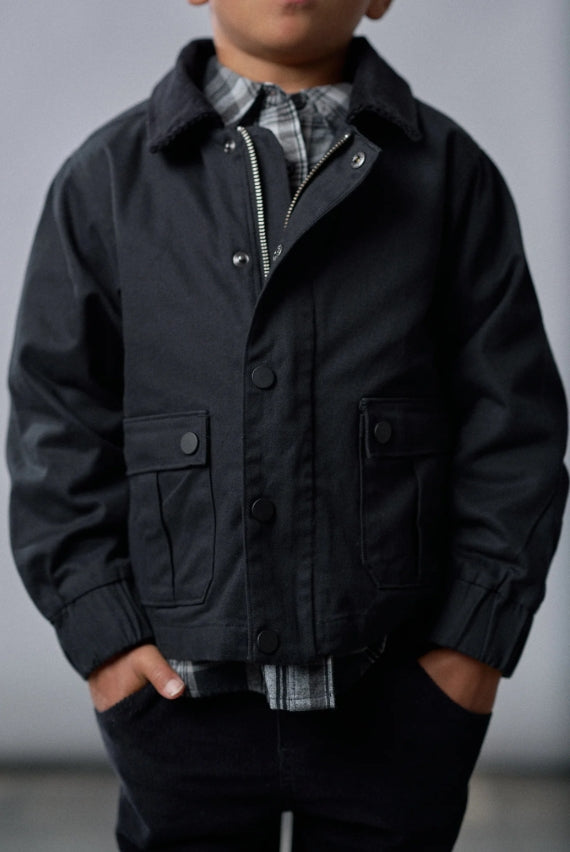Cotton Twill Jacket - Black