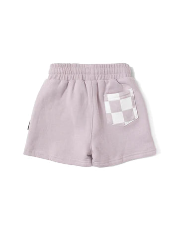 Checkered Pocket Short - Lavender