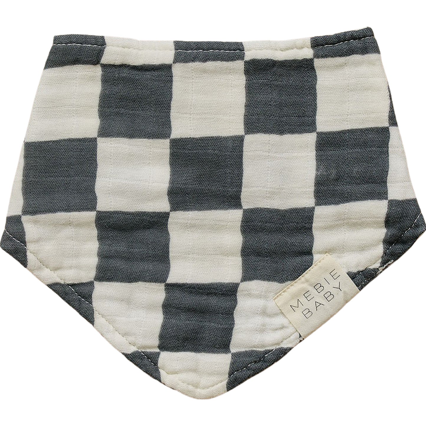 Muslin Bib - Checkered Charcoal