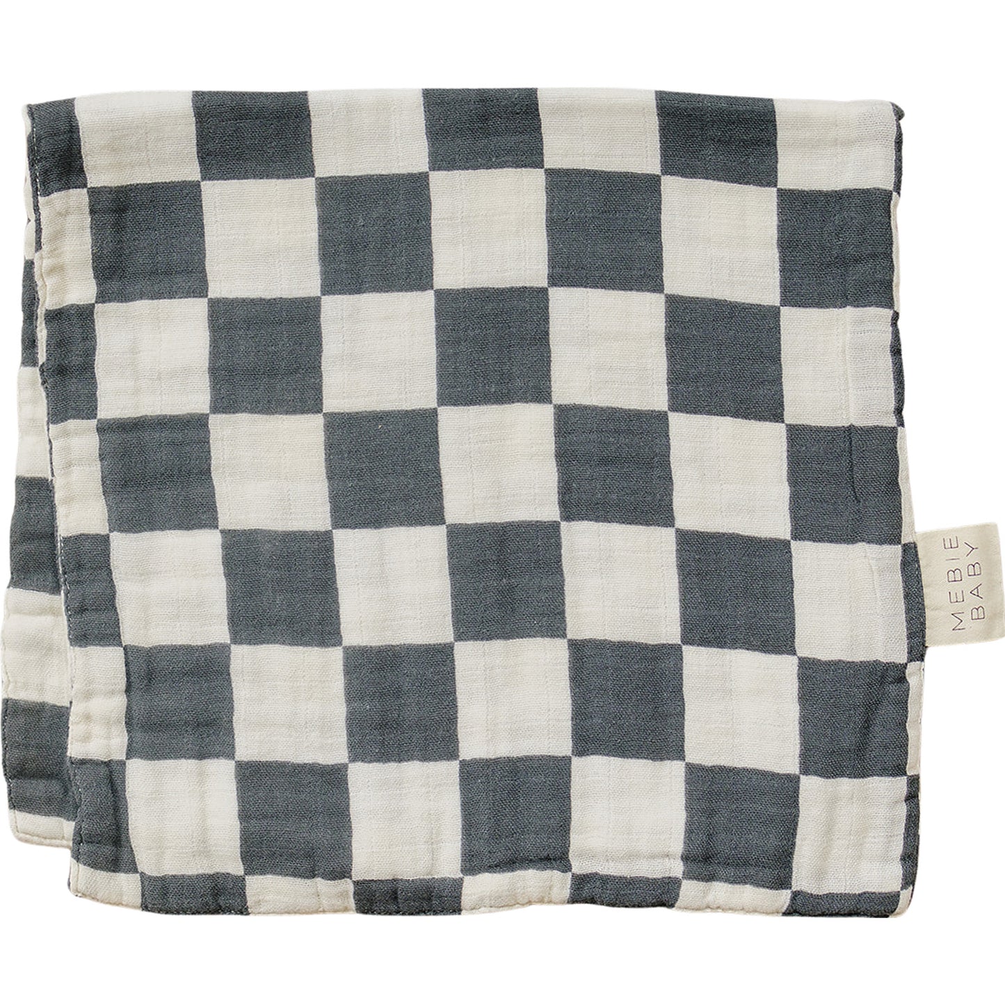 Muslin Burp Cloth - Checkered Charcoal