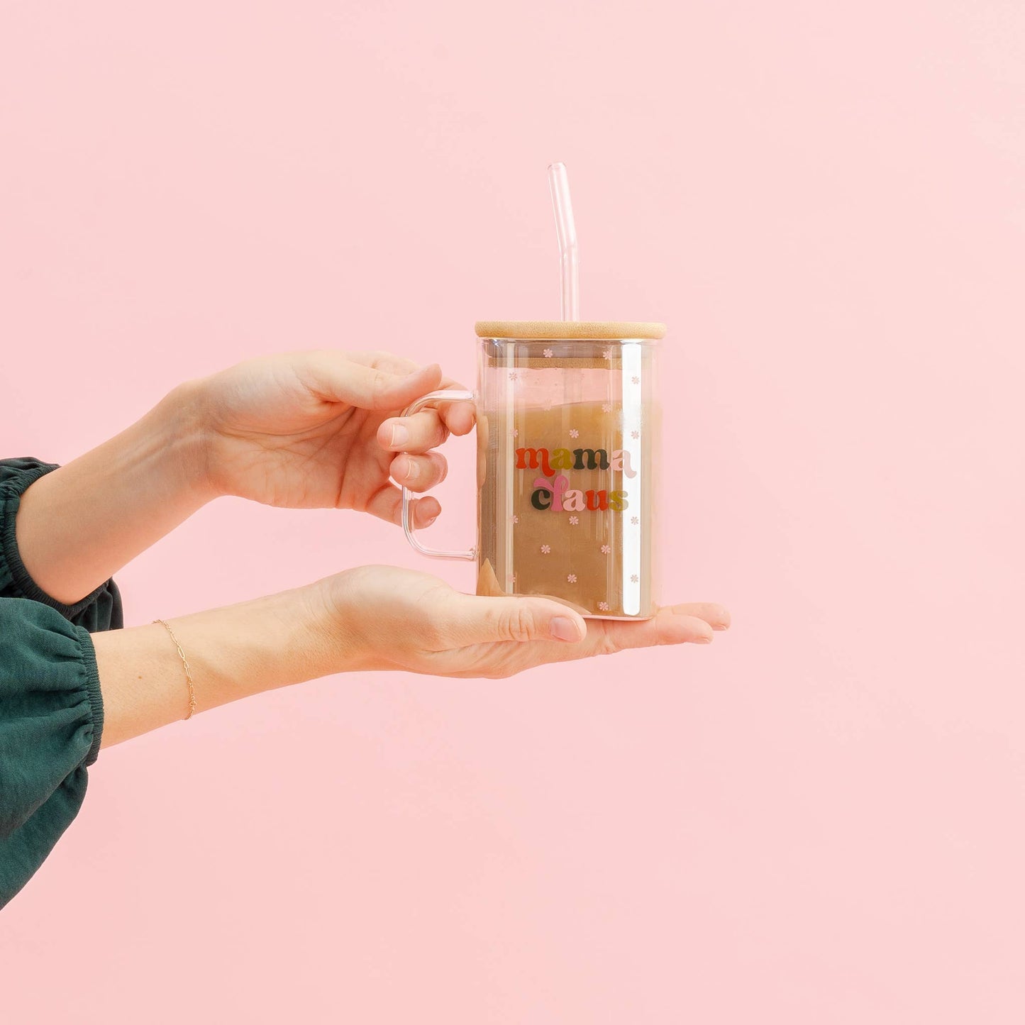 Square Glass Cup - Mama Claus