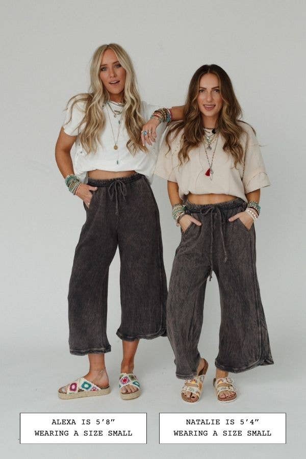 Wide Leg Pant PETITE Length - Charcoal