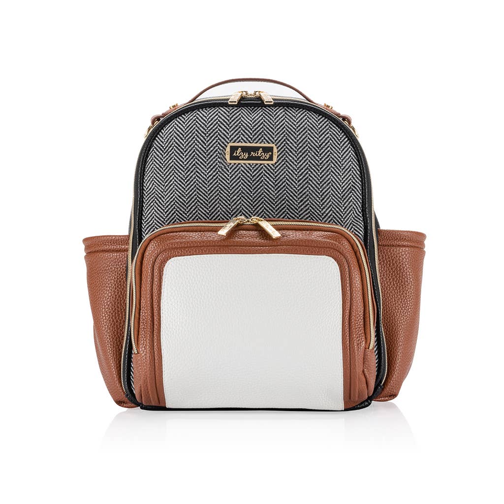 Itzy Mini Plus Diaper Bag Backpack - Coffee & Cream