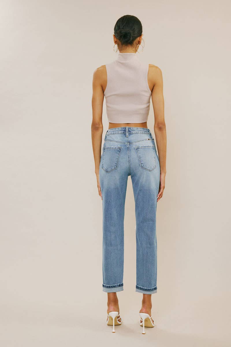 High Rise Mom Jeans - Slight Cuff