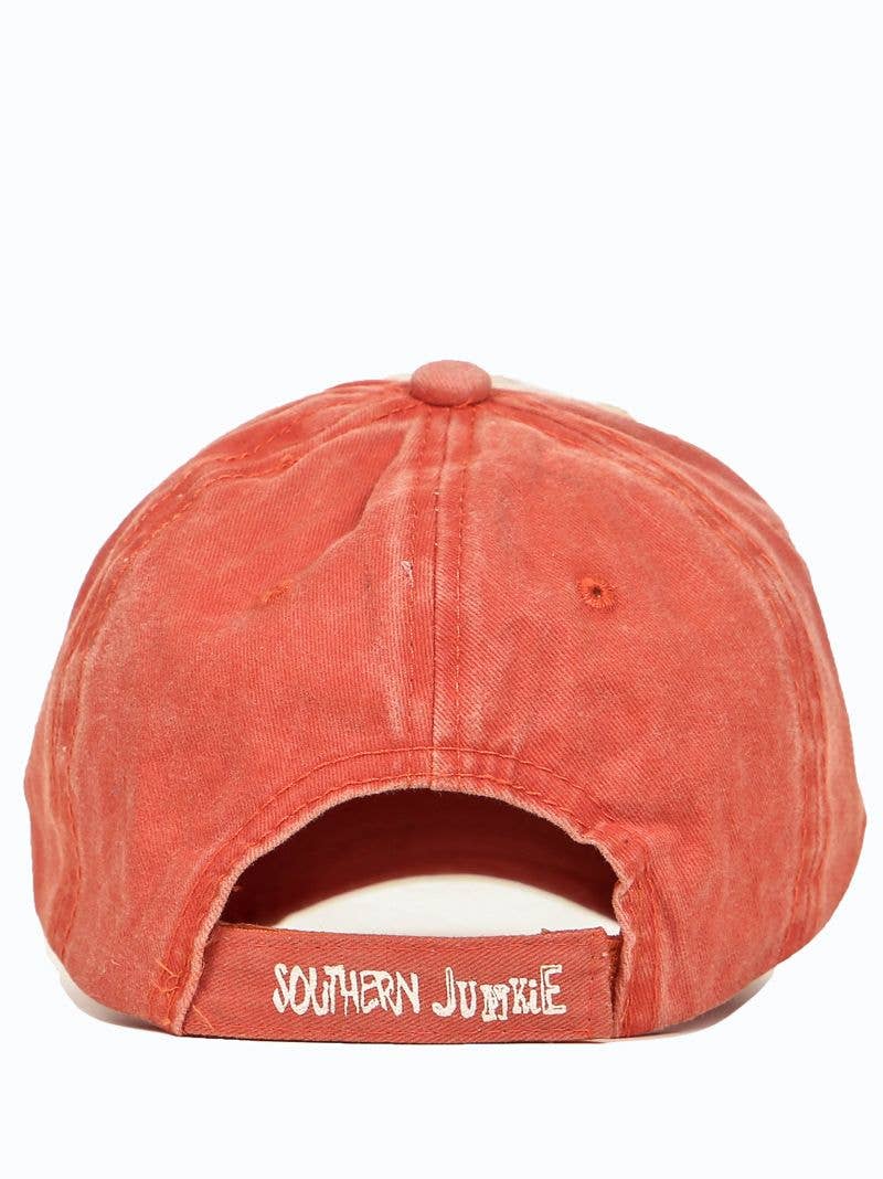 Baseball Hat Youth - Distressed Orange/Cream