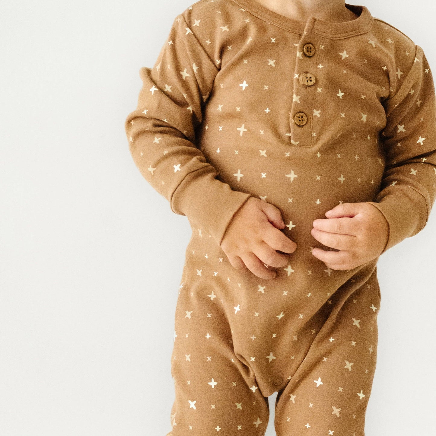 Organic Buttoned Romper - Sparkle