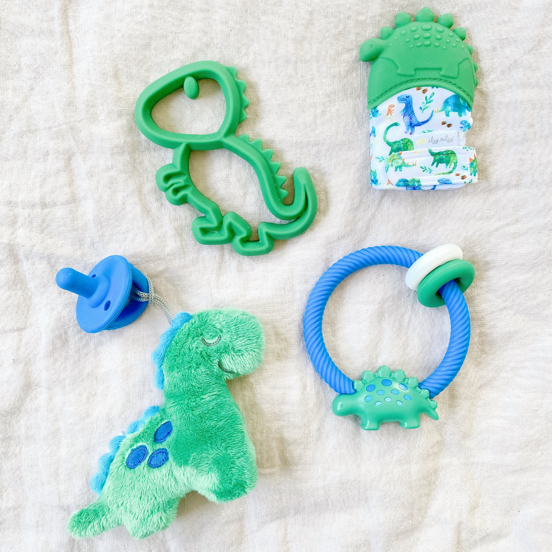 Ritzy Rattle™ Silicone Teether Rattles: Dino