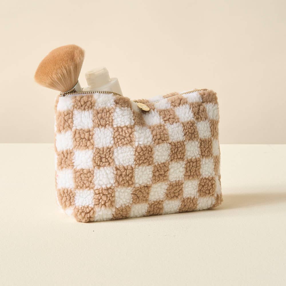 Teddy Pouch - Check Tan