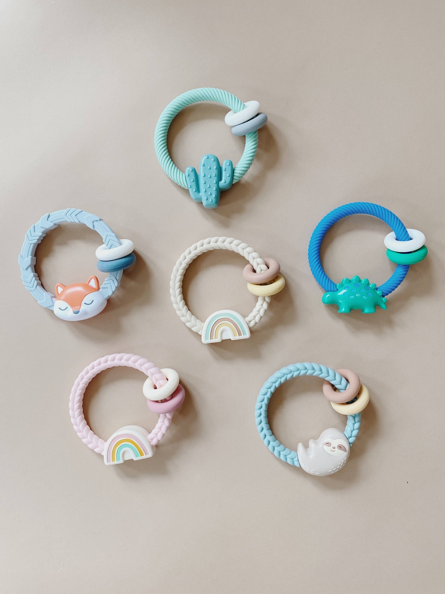 Ritzy Rattle™ Silicone Teether Rattles: Dino