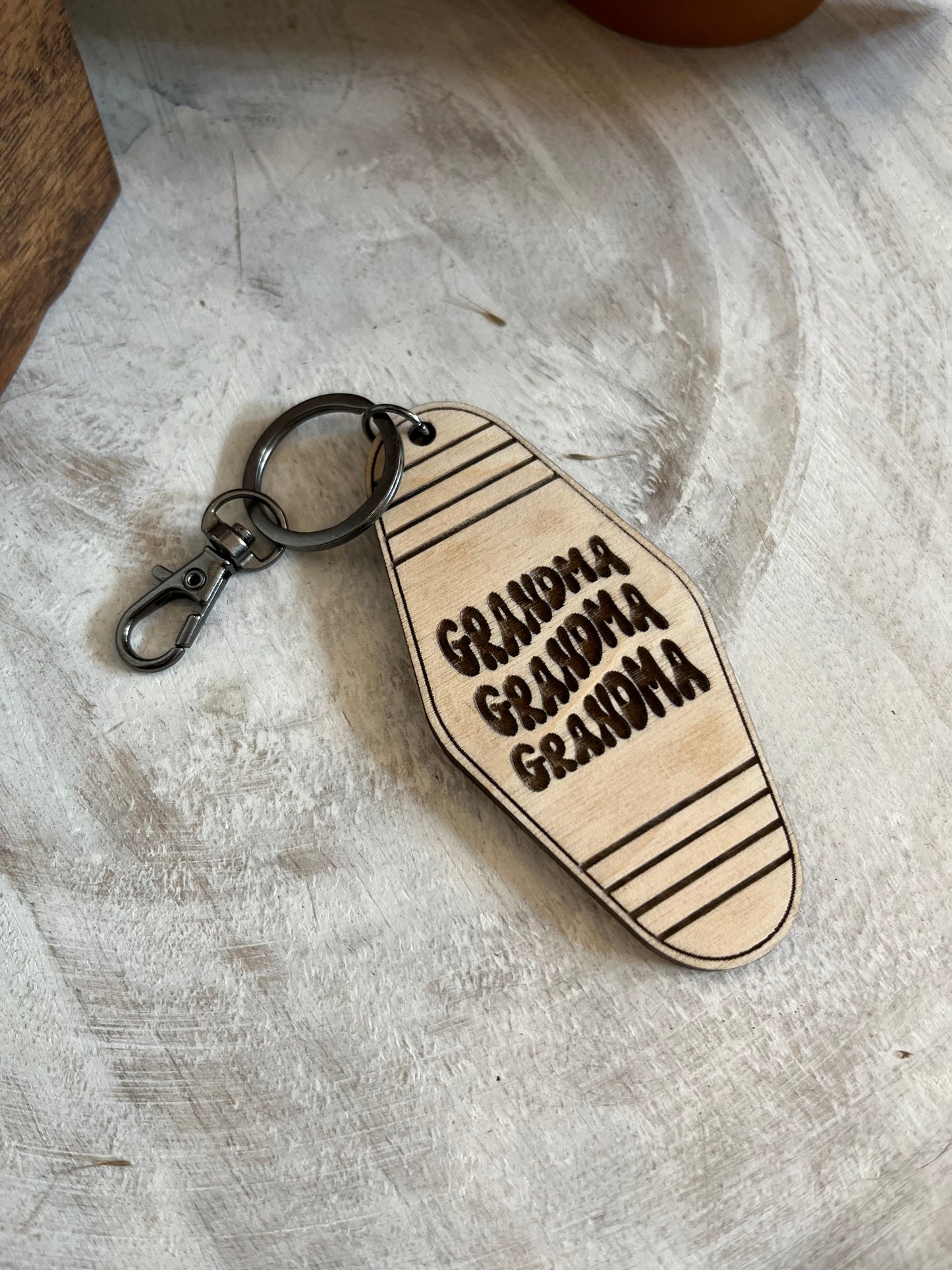 Grandma Wood Key Chain