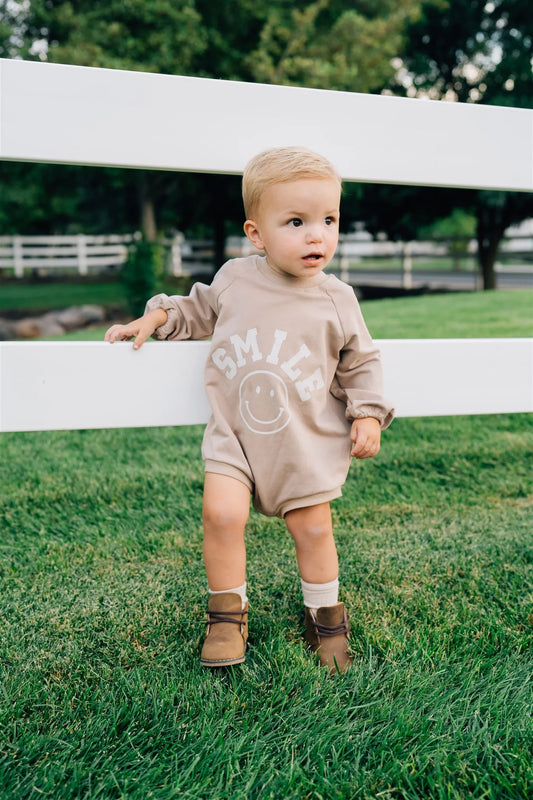 French Terry Bubble Onesie - Smile
