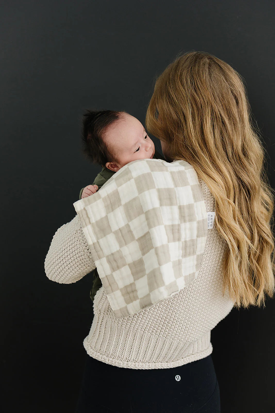 Muslin Burp Cloth - Taupe Checkered