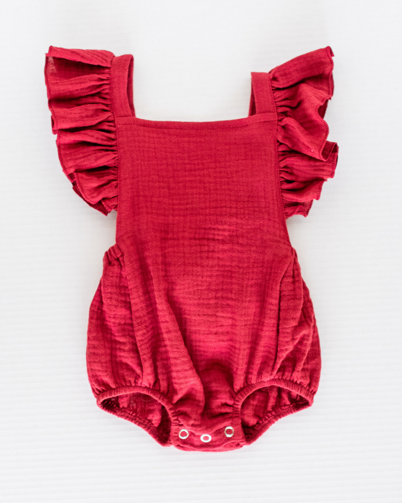 Romper - Shiloh Ruffle Red