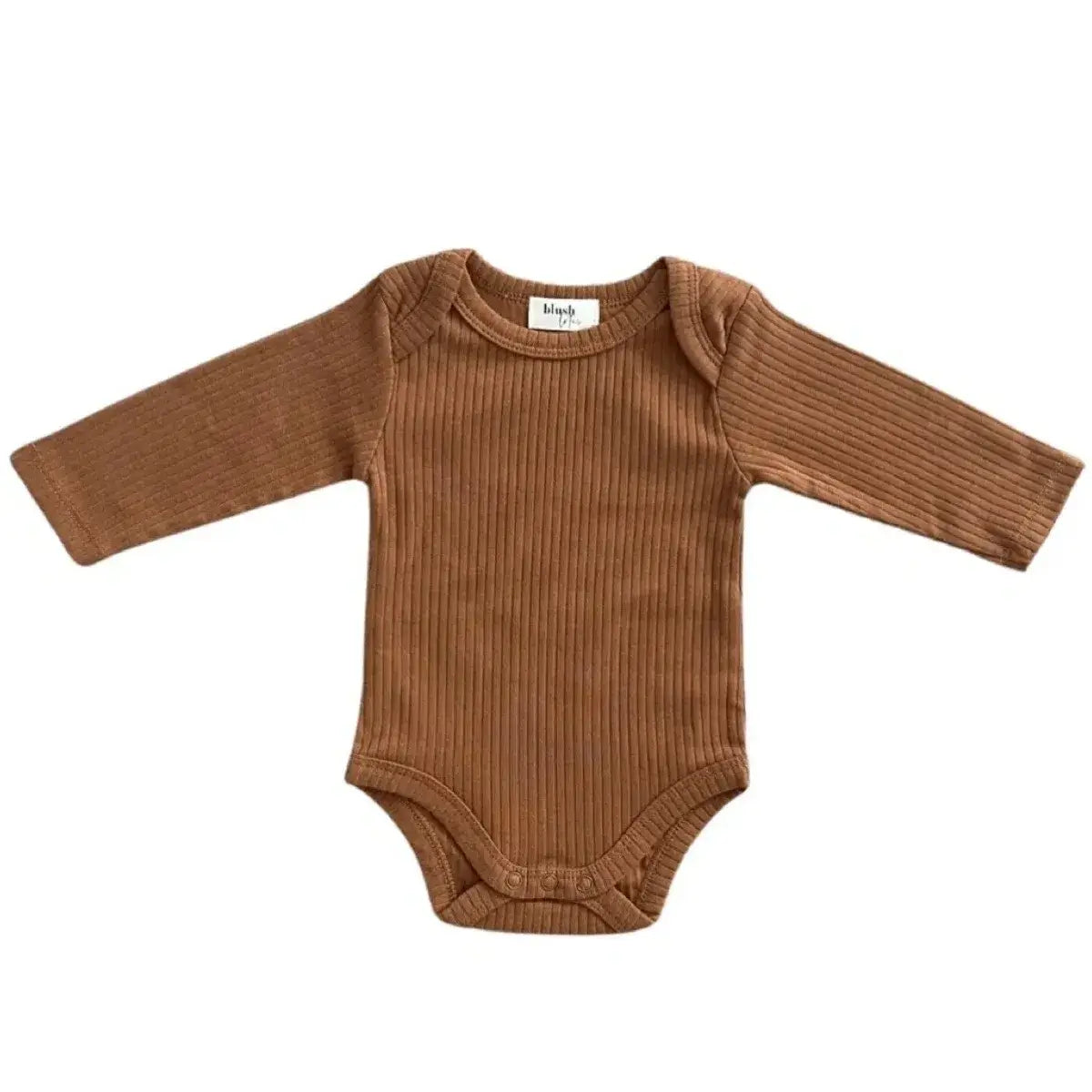 Organic Ribbed Bodysuit - Presley Cognac