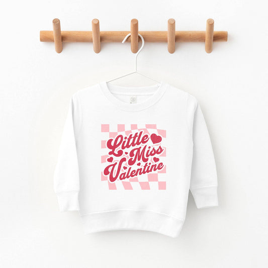 Checkered Little Miss Valentine | Toddler Sweatshirt