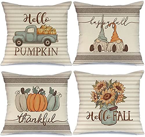 Pillow: Fall - Pumpkins - Gnomes