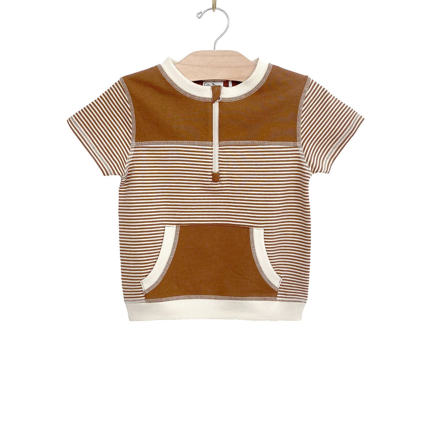 1/2 Zip Tee- Stripe Classic