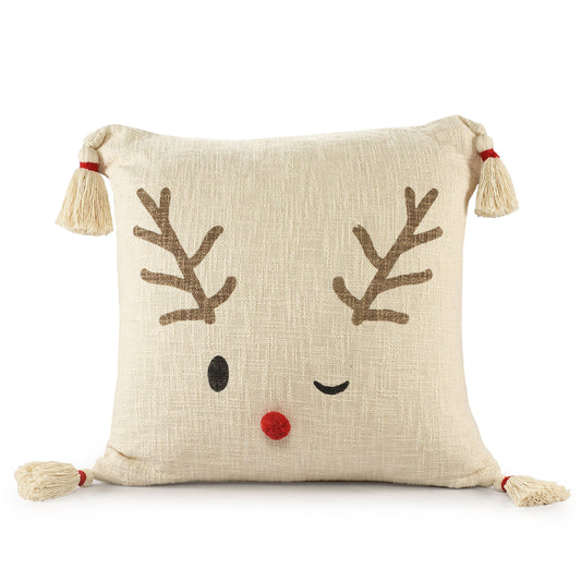 Holiday Pillow- Woven Reindeer