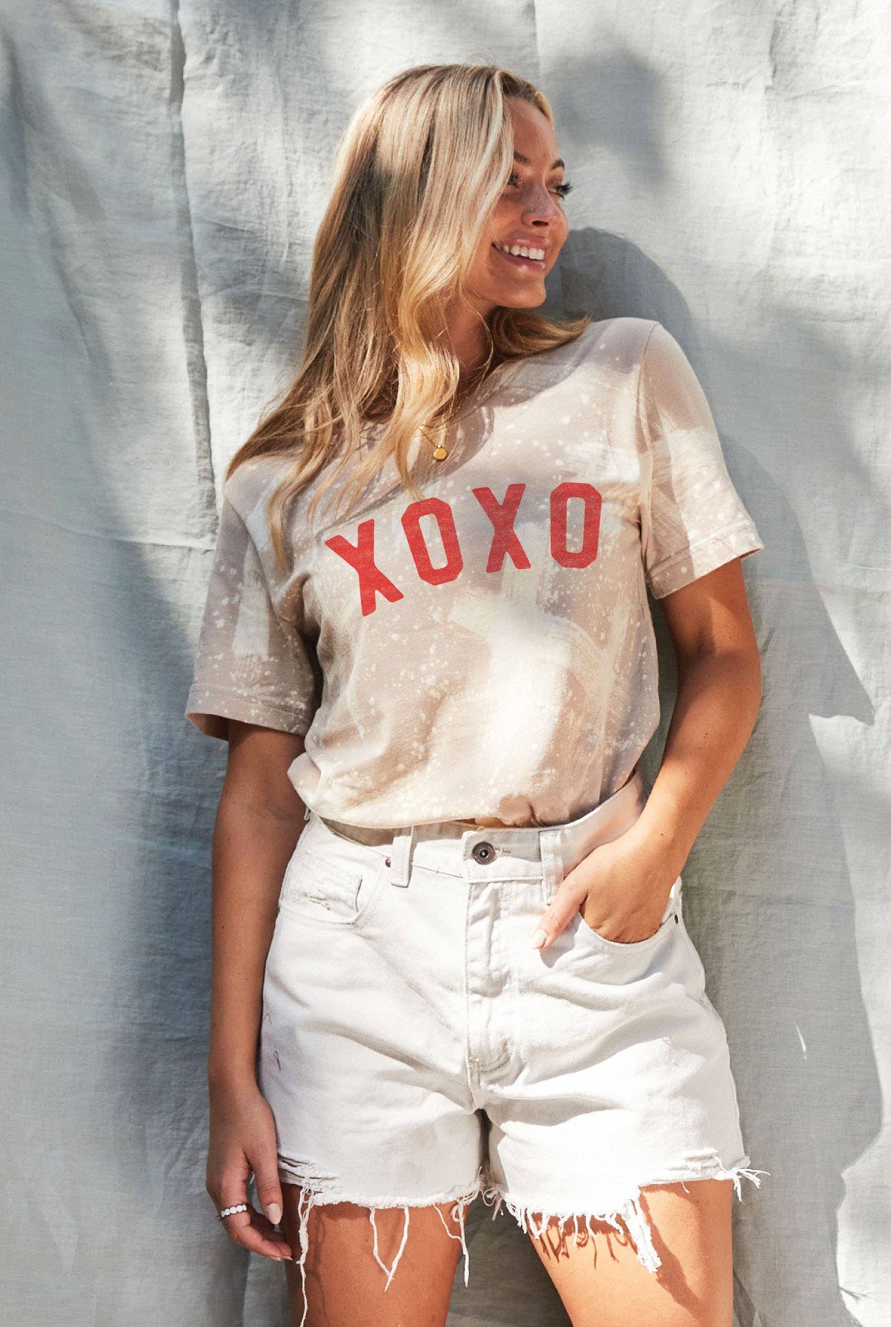 XOXO Hand Bleached T-Shirt