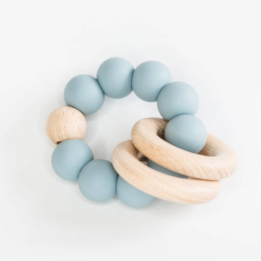 Silicone Teething Ring - Duck Egg Blue