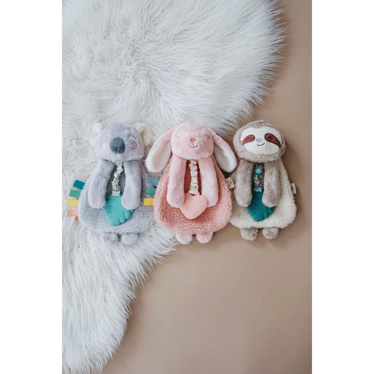 Itzy Lovey™ Sloth Plush with Silicone Teether Toy