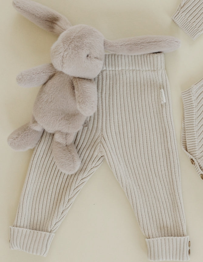 Button Side Knit Pants - Cream
