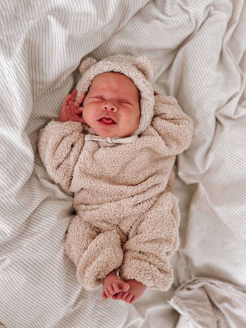 Plush Onesie BodySuit - Beige
