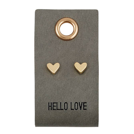Earrings - Leather Tag Heart
