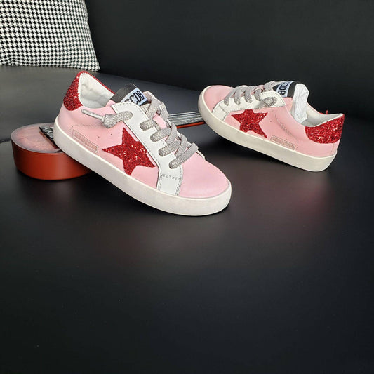 Pink and Red Star Sneakers