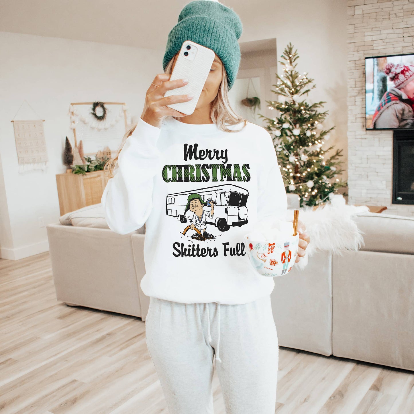 Merry Christmas Shitters Full Crewneck - White