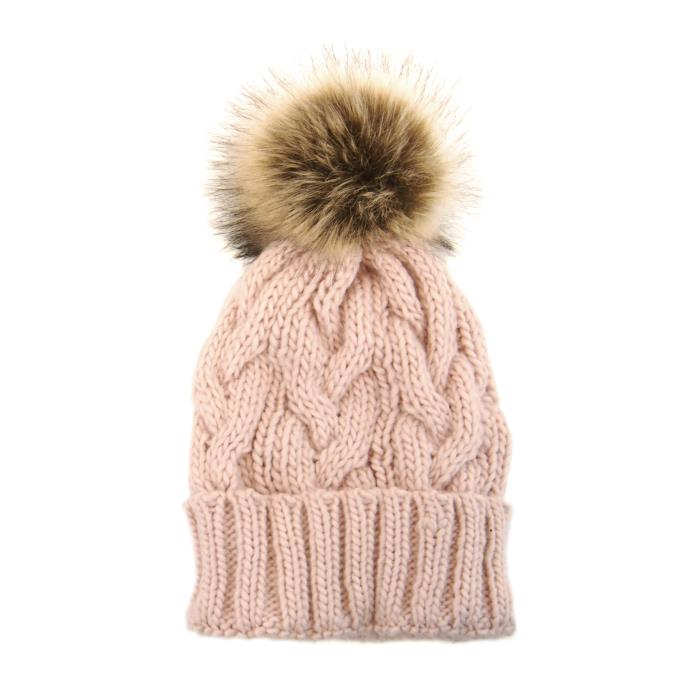 Cable Knit Pom Pom Toboggan