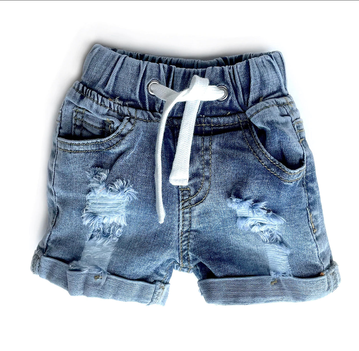 Distressed Denim Shorts