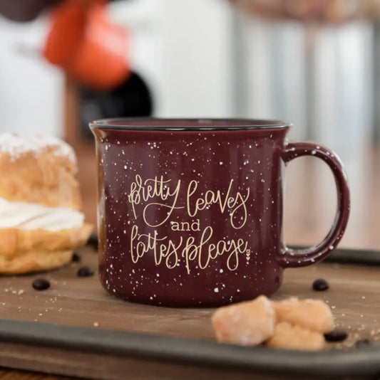 Mug - Pretty Leaves & Latte Please