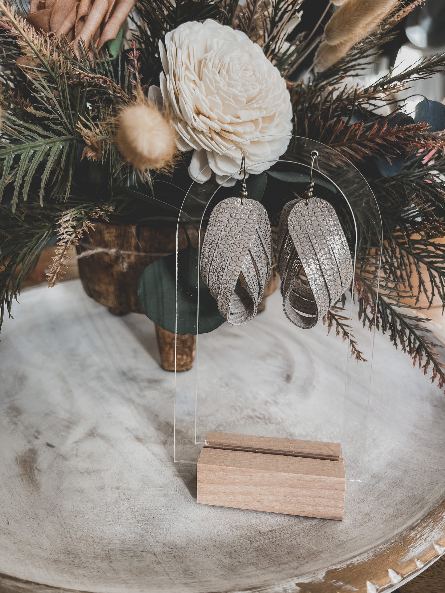 Loop Over Leather Suede Earring