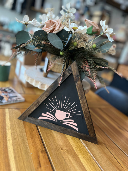 Book Coffee Triangle Sign