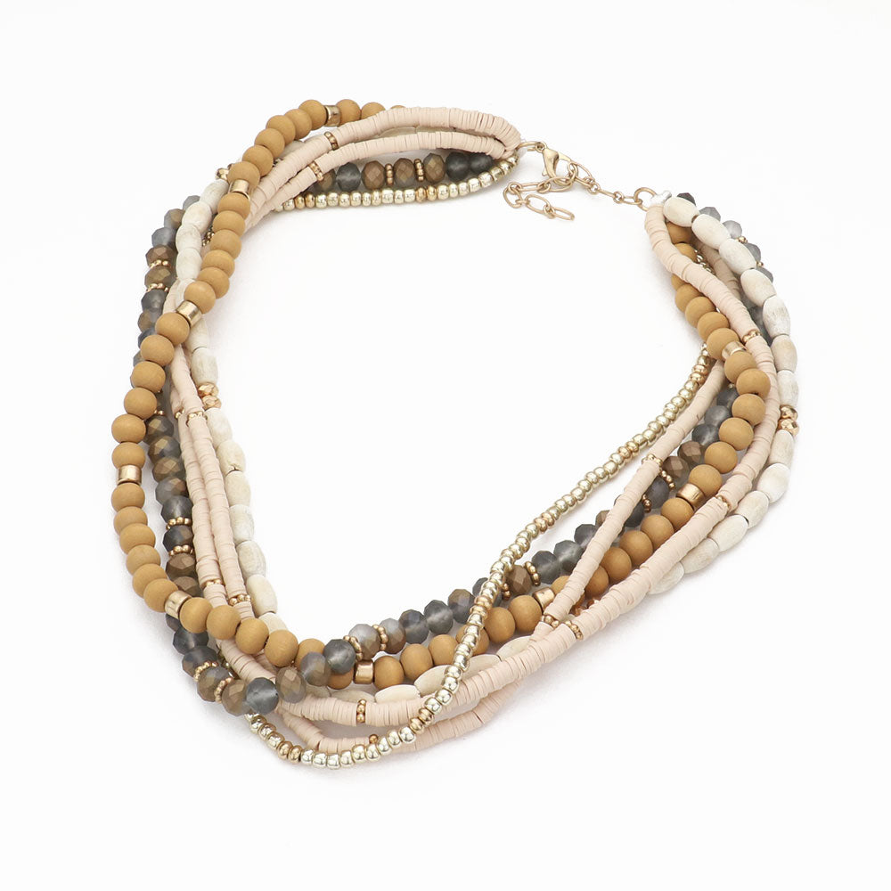 Multi-strand Neutral Tone Necklace