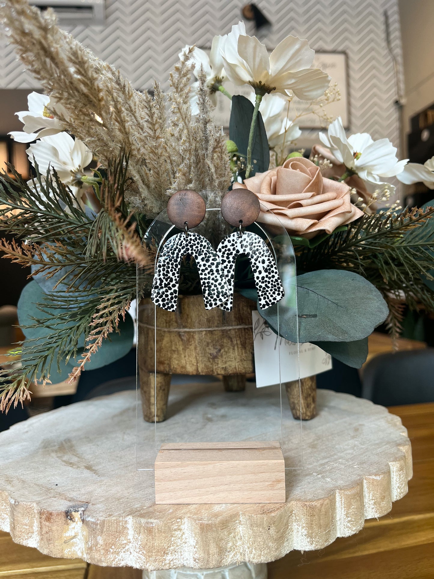 Dalmation with Coconut Shell Earrings - Jewelry Bar