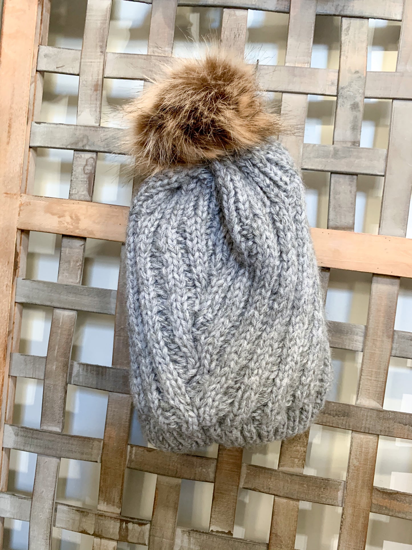 Cable Knit Pom Pom Toboggan