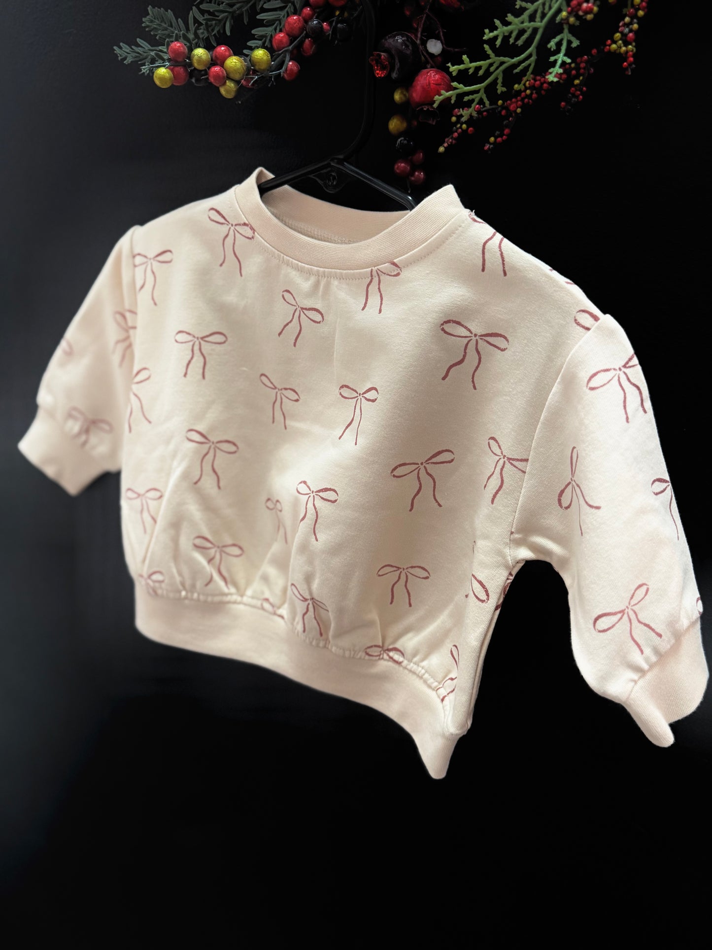 Fleece Sweatshirt - Red Bows