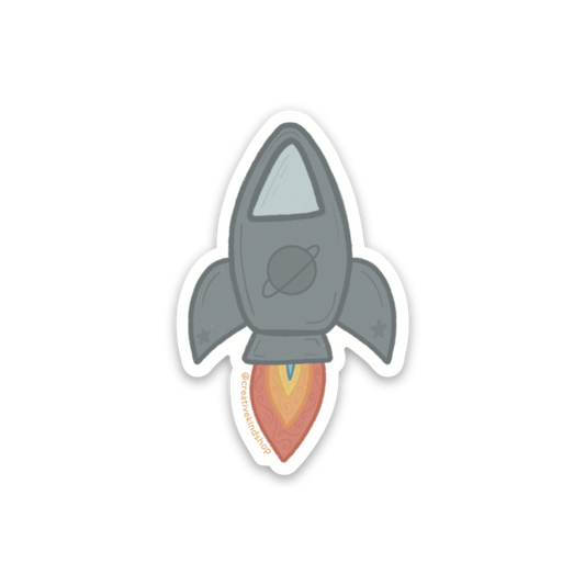 Vinyl Mini Sticker - Rocket Ship