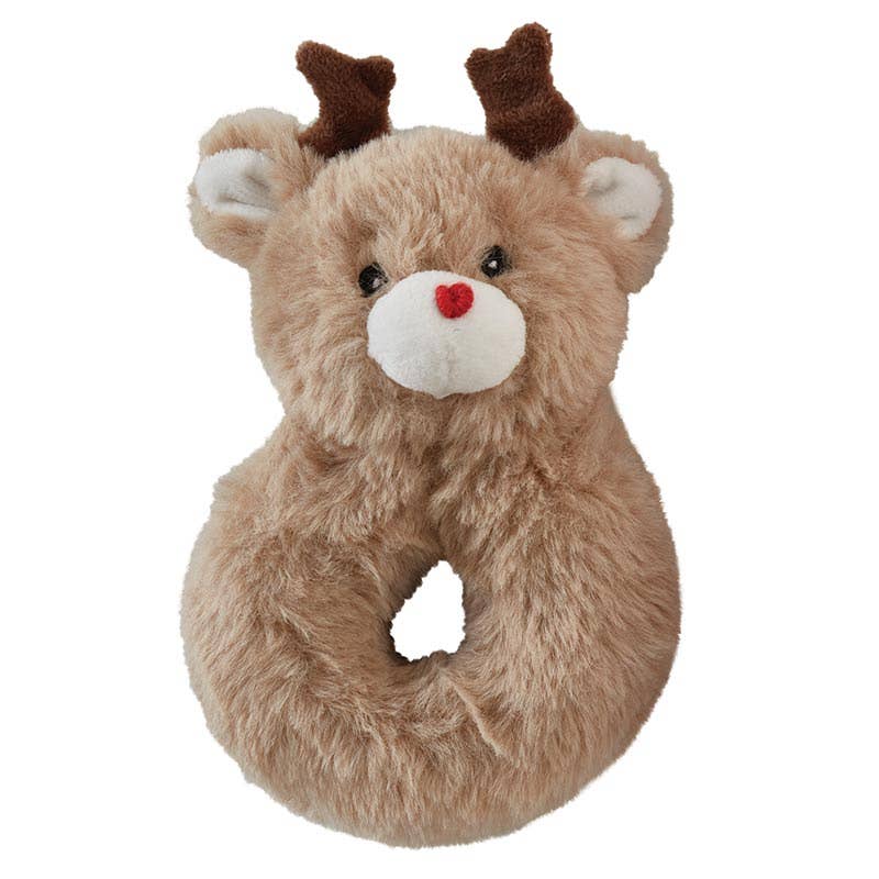Swaddle Blanket + Plush Reindeer Rattle